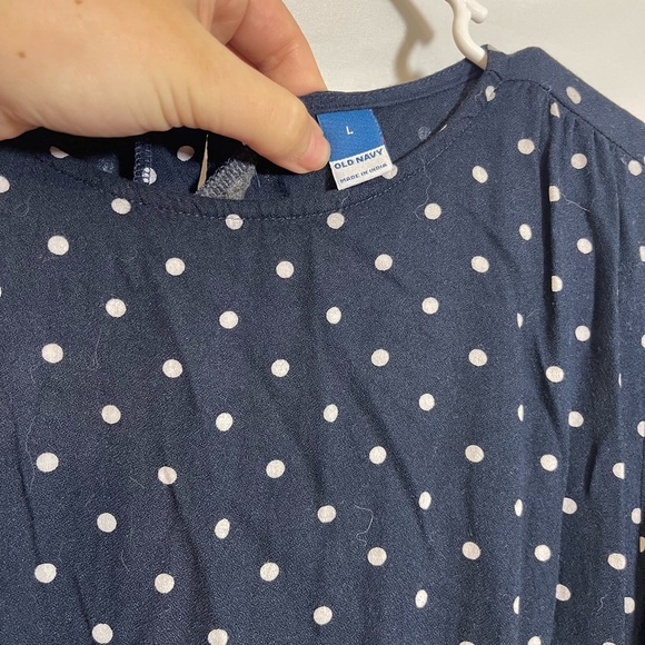 Old Navy Dark Blue Mini Dress with White Polka Dots - Picture 2 of 6